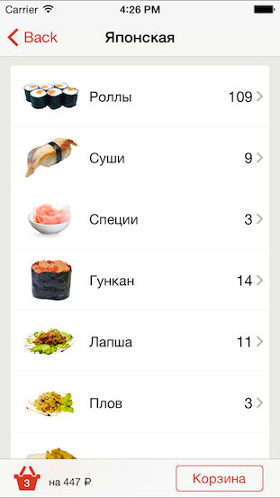 Мобильное приложение для заказа доставки